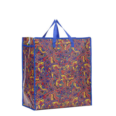 gepersonaliseerde grootte print ontwerp pp geweven zip shopping polypropyleen zakken leverancier