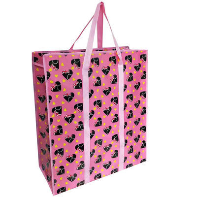 Laminated Non Woven Pp Grocery Shopping Bag Zip Bags Long Handle Herbruikbare Tote Bags