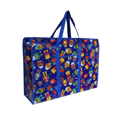 Laminated Non Woven Pp Grocery Shopping Bag Zip Bags Long Handle Herbruikbare Tote Bags