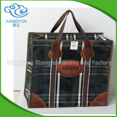 Gravure Printing Pp Woven Small Laminated Tote Bags Handled Woven Shopper Bag