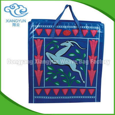 Gravure Printing Pp Woven Small Laminated Tote Bags Handled Woven Shopper Bag