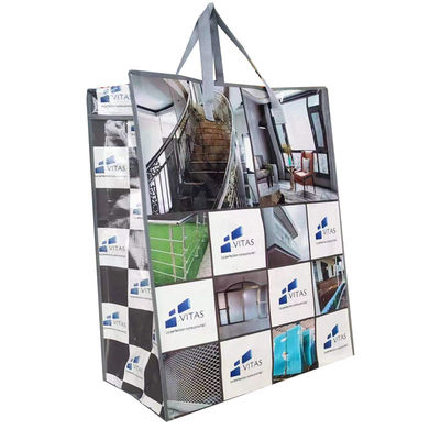 Gepersonaliseerde Eco Friendly Laminated Woven Tote Bags Sterk Duurzaamheid Glanzend / Matt Afwerking