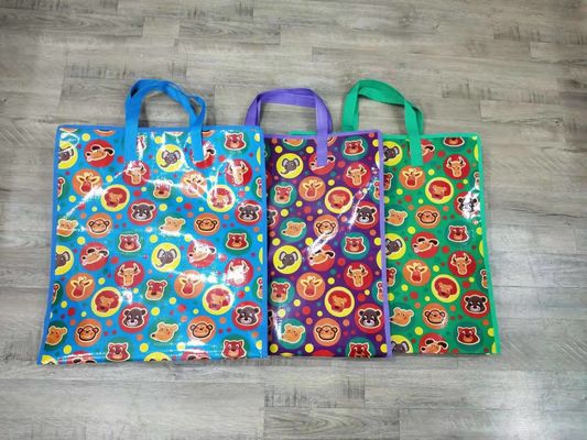 Cmyk of Panton Kleur winkeltassen met dubbele handgrepen rits sluiting Eco-vriendelijk ontwerp